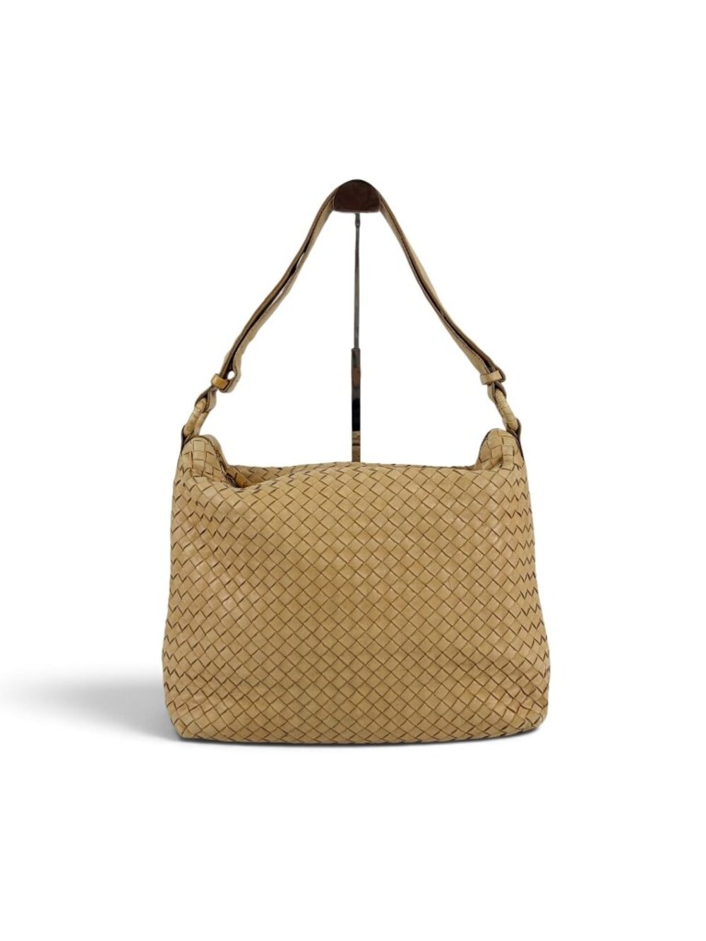 Bottega Veneta Intrecciato Leather 2-Way Hobo Beige